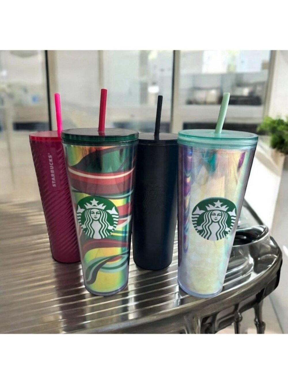 STARBUCKS Lot of 4 Collectible Tumbers Cups